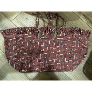 Longaberger Large Market Liner Old Glory Flag fabric 2 handle NEW Rare!